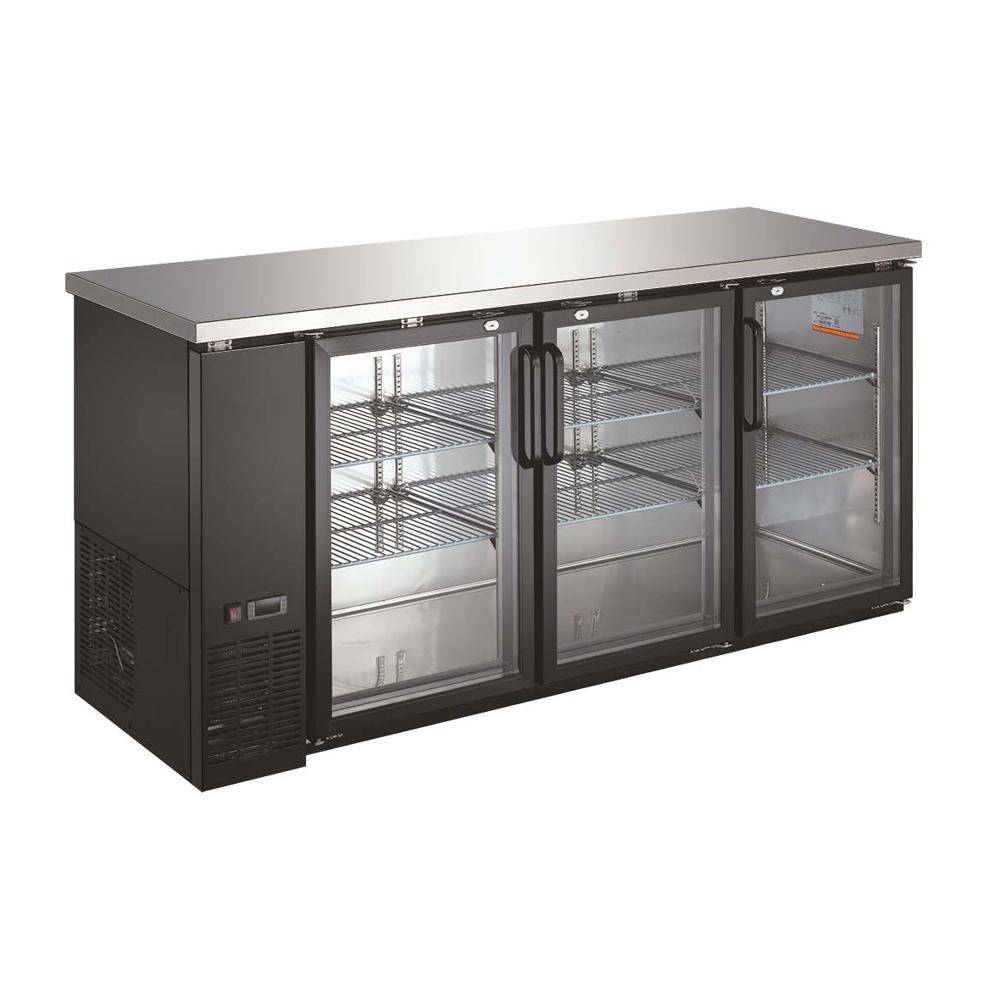 UBB-24-72G-HC Three Glass Door Back Bar Cooler - 72" Width